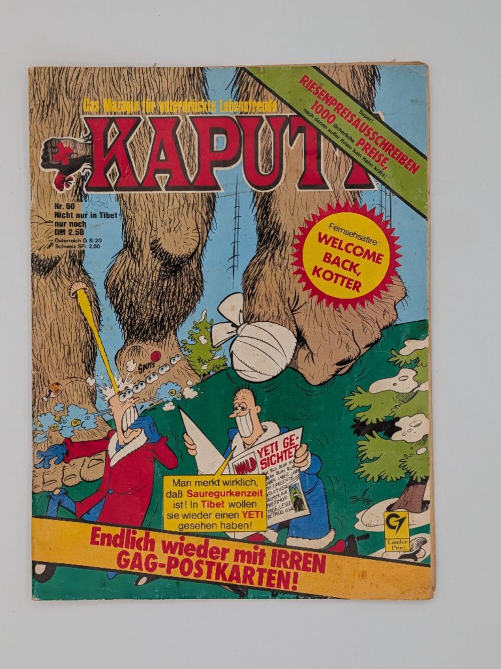 KAPUT Magazine 60 German Satire Comic Welcome Back Kotter Yeti Condor